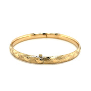 Bids.com 14k Yellow Gold Domed Bangle with a Weave Motif Bracelets