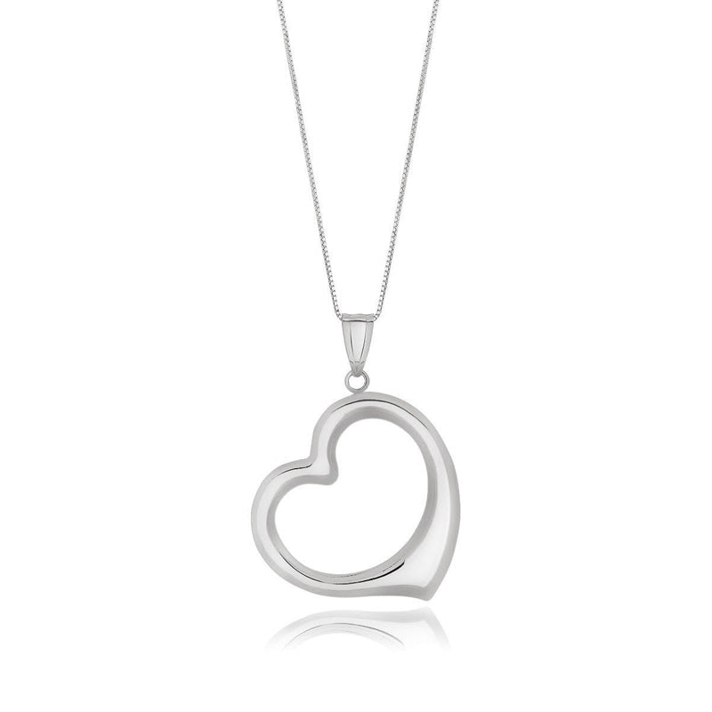 Bids.com 14k White Gold Floating Heart Drop Pendant Pendants