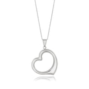 Bids.com 14k White Gold Floating Heart Drop Pendant Pendants