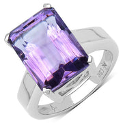 Bids.com 6.10 Carat Genuine Amethyst .925 Sterling Silver Ring Rings