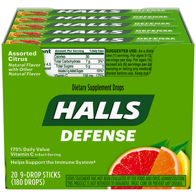 Halls Halls Defense Supplement Drops, Vitamin C, Assorted Citrus Health & Beauty