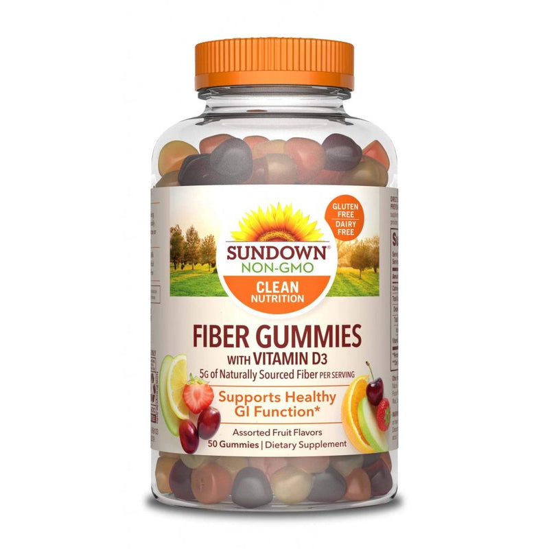 Sundown Sundown Naturals Fiber Gummie With Vitamin D3 Assorted Fruit Flavor Vitamins & Supplements White Smoke