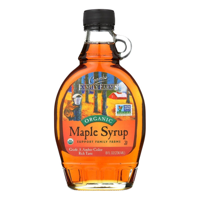 Cozy Farm - Coombs Family Farms Organic Maple Syrup, Grade A Dark Amber, 8 Fl Oz, Case Of 12