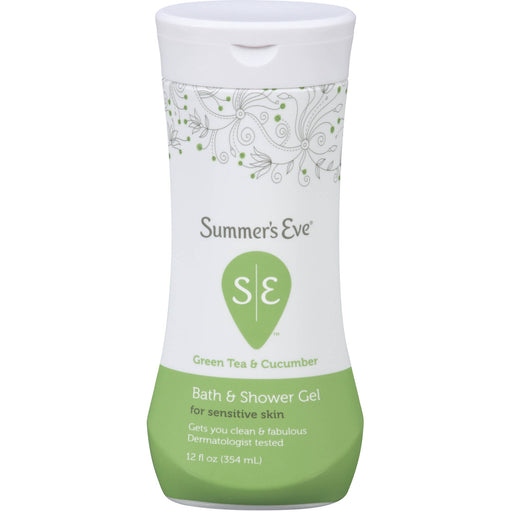 Summer's Eve Summer's Eve Bath & Shower Gel, For Sensitive Skin, Green Tea & Cucumber 12 Oz Bath & Body