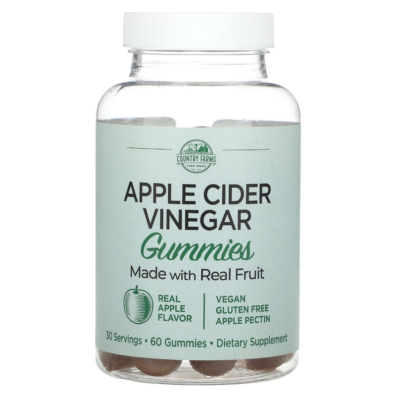 Country Farms Country Farms Apple Cider Vinegar Gummies, Real Apple, 60 Gummies Vitamins & Supplements