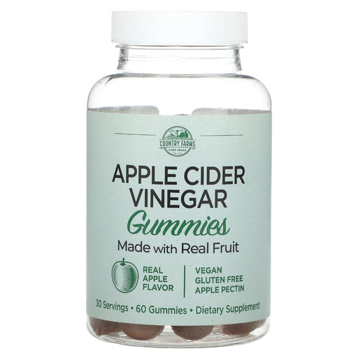 Country Farms Country Farms Apple Cider Vinegar Gummies, Real Apple, 60 Gummies Vitamins & Supplements