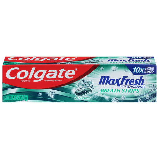 Colgate Colgate Max Fresh Toothpaste With Mini Breath Strips Clean Mint - 6oz Toothpaste