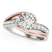 Bids.com 14k White And Rose Gold Bypass Shank Diamond Engagement Ring (1 1/8 cttw) Rings