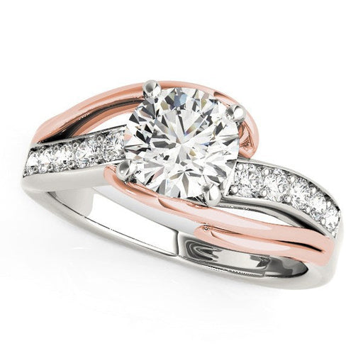 Bids.com 14k White And Rose Gold Bypass Shank Diamond Engagement Ring (1 1/8 cttw) Rings