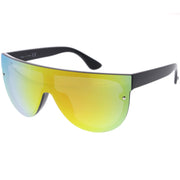 zeroUV Retro Modern Flat Top Mirror Lens Shield Aviator Sunglasses 9798 Sunglasses