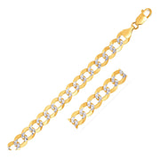 Bids.com 10 mm 14k Two Tone Gold Pave Curb Chain Necklaces
