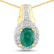 Bids.com 1.71 Carat Dyed Emerald and White Topaz .925 Sterling Silver Jewelry Set Jewelry Sets