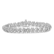 Bids.com Sterling Silver rose-cut Diamond X-Link Bracelet (1 cttw, I-J Color, I2-I3 Clarity) Bracelets