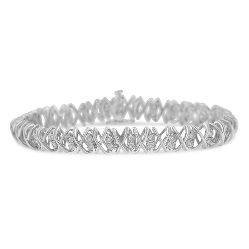 Bids.com Sterling Silver rose-cut Diamond X-Link Bracelet (1 cttw, I-J Color, I2-I3 Clarity) Bracelets