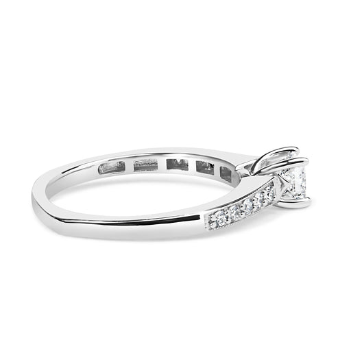 Bids.com 14K White Gold Diamond 1/2 Cttw Princess Cut Diamond Engagement Ring (G-H Color, VS2-SI1 Clarity) - Size 7 Rings