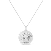 Bids.com .925 Sterling Silver Diamond Accent Cancer Zodiac Design 18" Pendant Necklace Medallion (K-L Color, I1-I2 Clarity) Necklaces