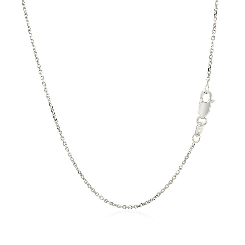 Bids.com 14k White Gold Diamond Cut Cable Link Chain 1.1mm Necklaces