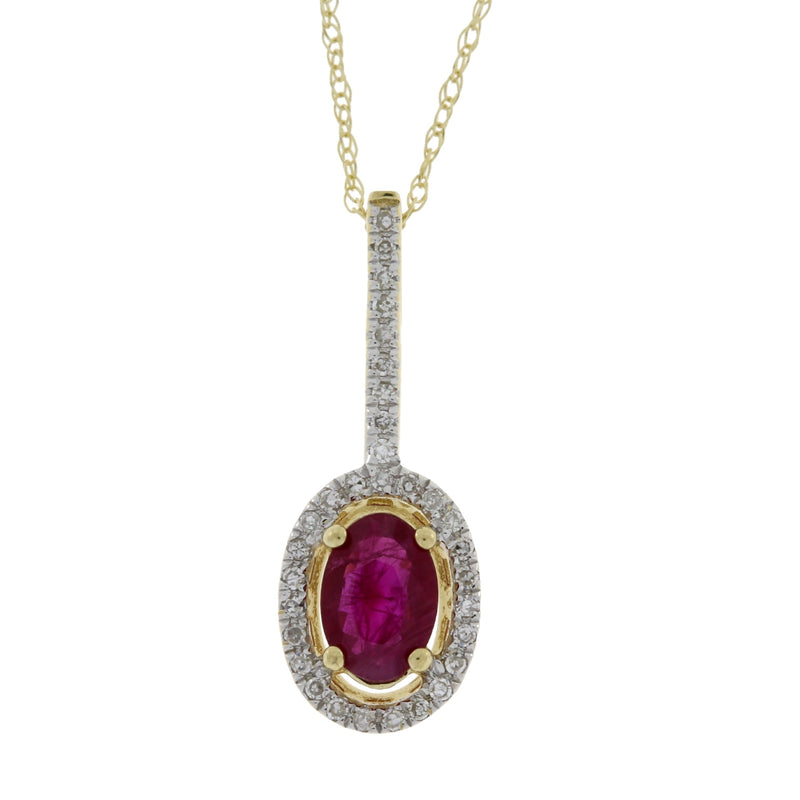 Bids.com .43ct Ruby Diamond Fashion Pendants 14KT Yellow Gold Pendants