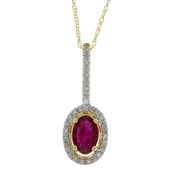 Bids.com .43ct Ruby Diamond Fashion Pendants 14KT Yellow Gold Pendants