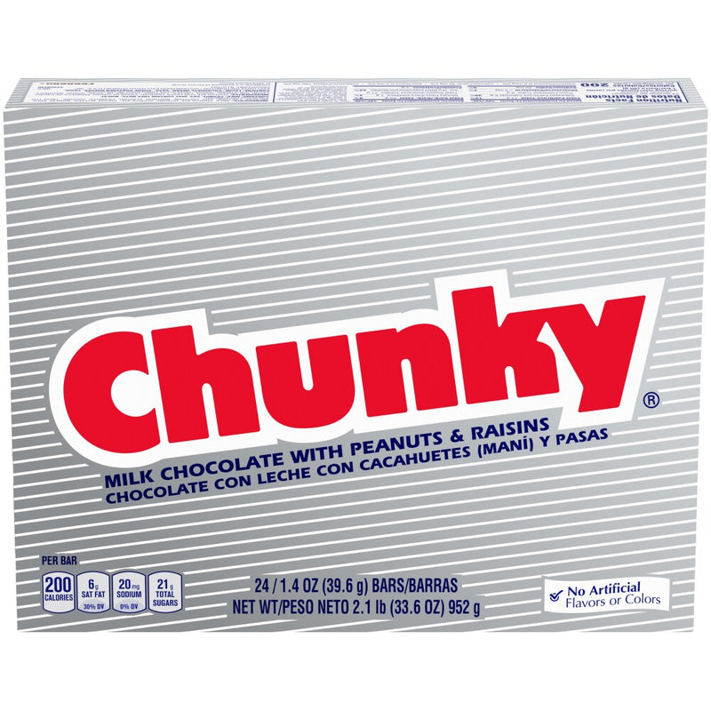 Chunky Chunky Candy Bars 24x1.4 Oz. Wrappers Candy & Chocolate