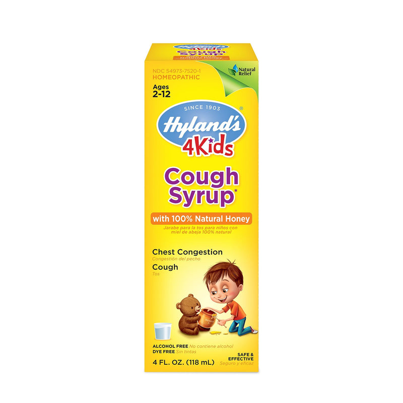 Hyland's Hyland's 4 Kids Homeopathic Cough Syrup With 100% Natural Honey Syrup Gold