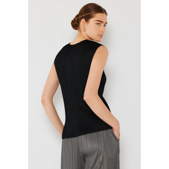 Marina West Swim Pleated Sleeveless Crewneck Tank