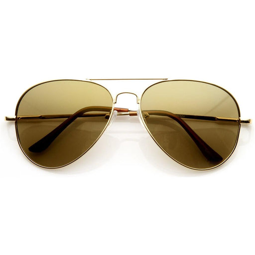 zeroUV Large Premium Metal Aviator Sunglasses W/ Spring Temples 1377 Sunglasses