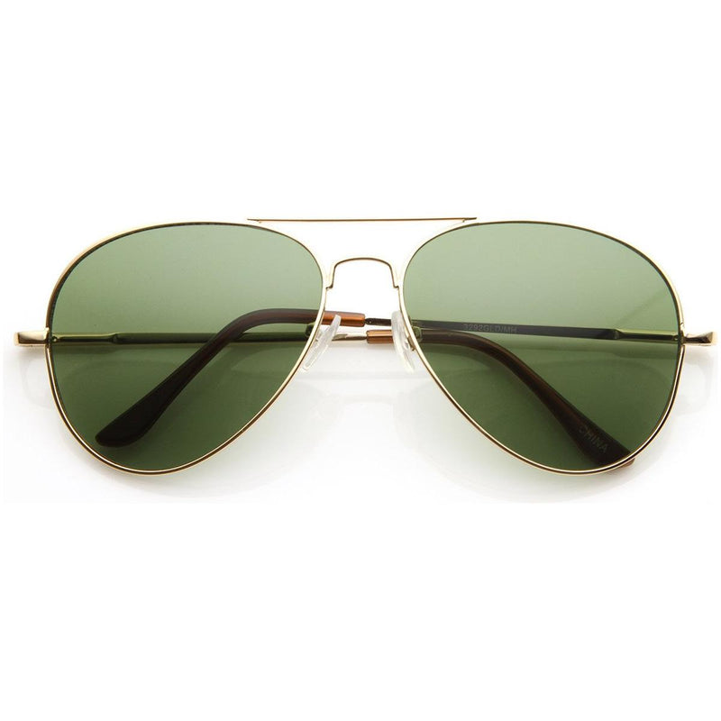 zeroUV Large Premium Metal Aviator Sunglasses W/ Spring Temples 1377 Sunglasses