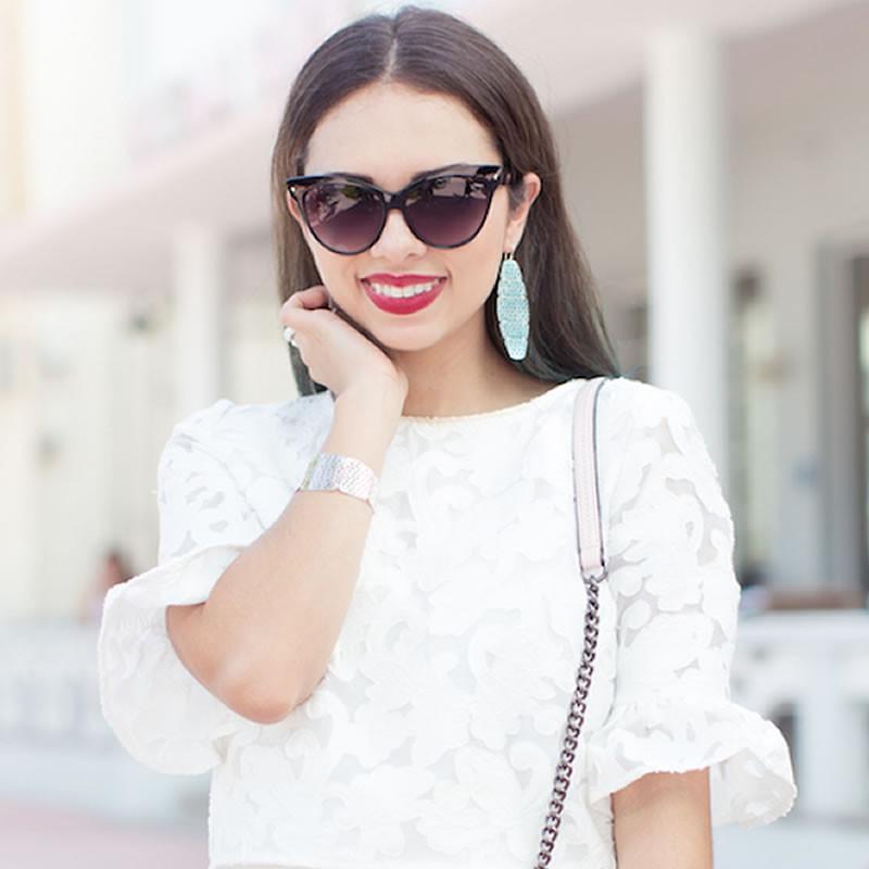 zeroUV High Pointed Tip Inset Frame Oversize Cat Eye Sunglasses 8462 Sunglasses