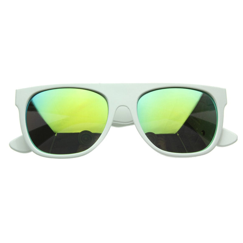 zeroUV Retro Super Flat Top Flash Mirrored Lens Sunglasses 8090 Sunglasses