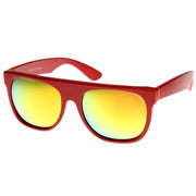 zeroUV Retro Super Flat Top Flash Mirrored Lens Sunglasses 8090 Sunglasses