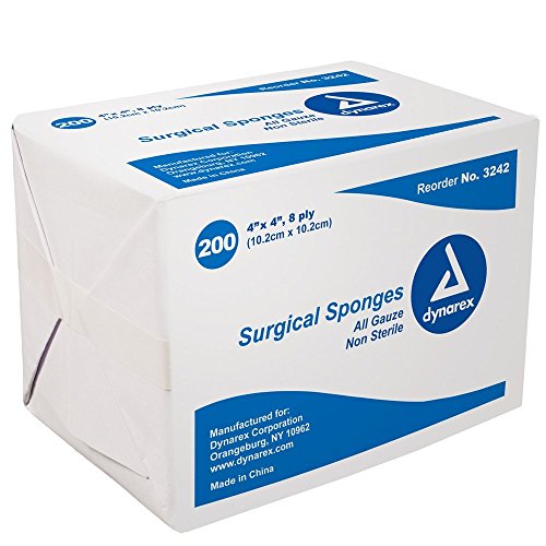 Dynarex Dynarex Surgical Sponges All Gauze 4” X 4”, 8-ply Sponges & Scouring Pads