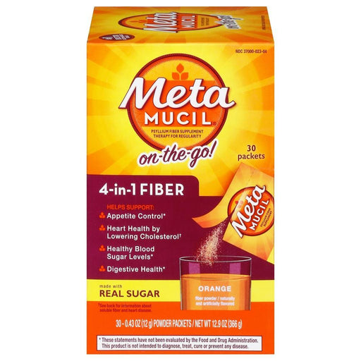 Metamucil Metamucil Orange Smooth Sugar Psyllium Fiber Powder Packets Health & Beauty