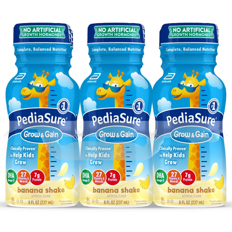 PediaSure PediaSure Grow & Gain Kids’ Nutritional Shake Banana Ready-to-Drink 8 Fl Oz Bottles Bananas