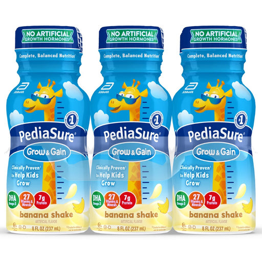 PediaSure PediaSure Grow & Gain Kids’ Nutritional Shake Banana Ready-to-Drink 8 Fl Oz Bottles Bananas