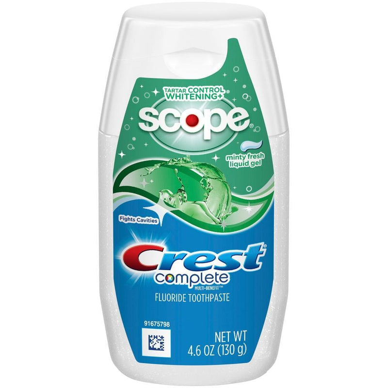Crest Crest Complete Scope Fluoride Toothpaste, Minty Fresh, Liquid Gel Toothpaste White Smoke