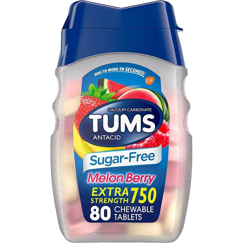 Tums Tums Sugar Free Extra Strength Antacid Melon Berry Chewable Tablets Health & Beauty