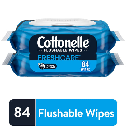 Cottonelle Cottonelle FreshCare Flushable Wipes Refill, 84 ct - Cleansripple Texture Hand Sanitizers & Wipes