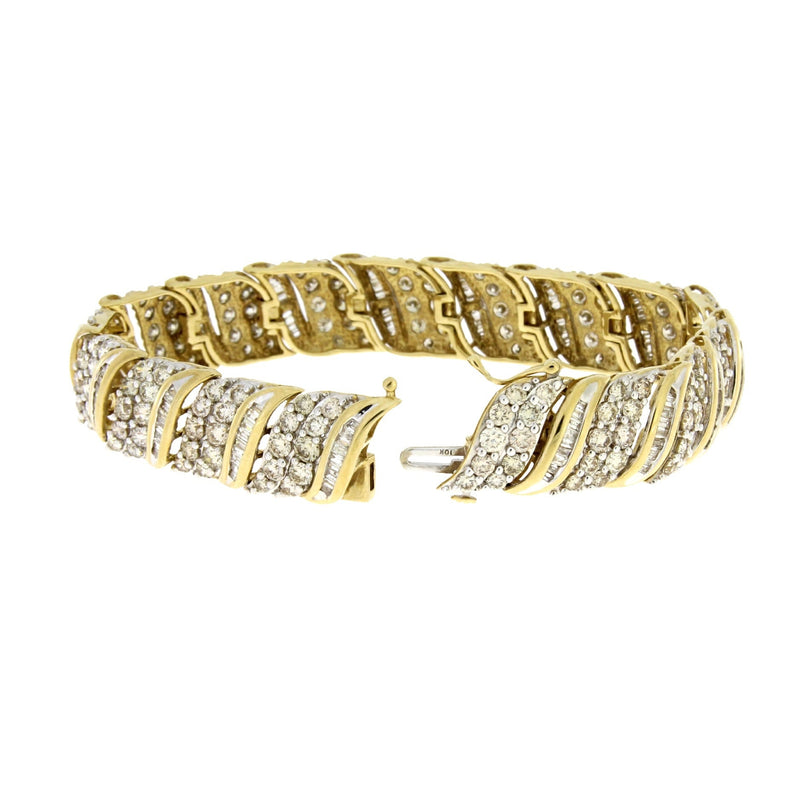 Bids.com 10.00ct Diamond Tennis Bracelet 10KT Yellow Gold Bracelets