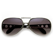 zeroUV Retro Large Elvis King Of Rock and Roll Aviator Sunglasses 2203 Sunglasses