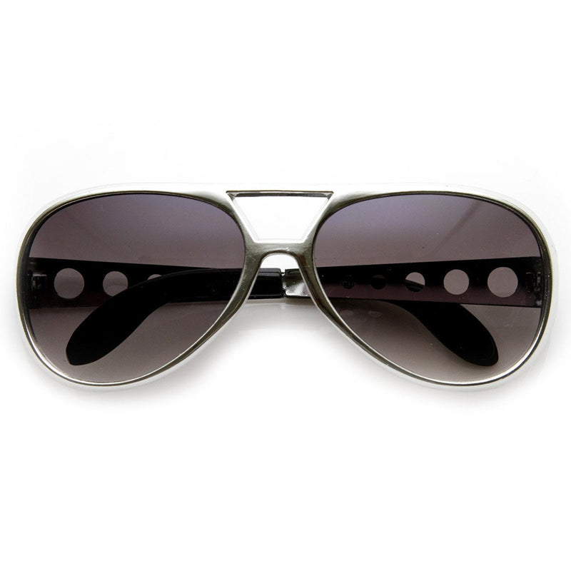 zeroUV Retro Large Elvis King Of Rock and Roll Aviator Sunglasses 2203 Sunglasses
