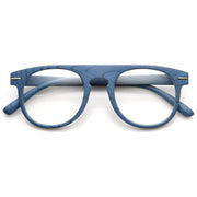 zeroUV Artistic Wood Print Indie Key Hole Flat Top Round Clear Lens Glasses 9152 Glasses