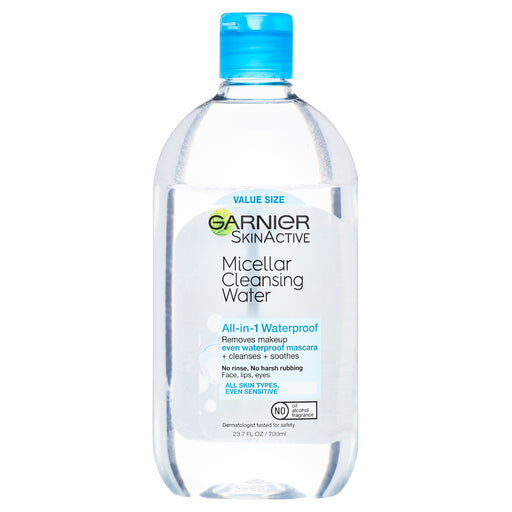 Garnier SkinActive All-In-1 Waterproof Micellar Cleansing Water Value Size 23 Fl Oz Water White Smoke