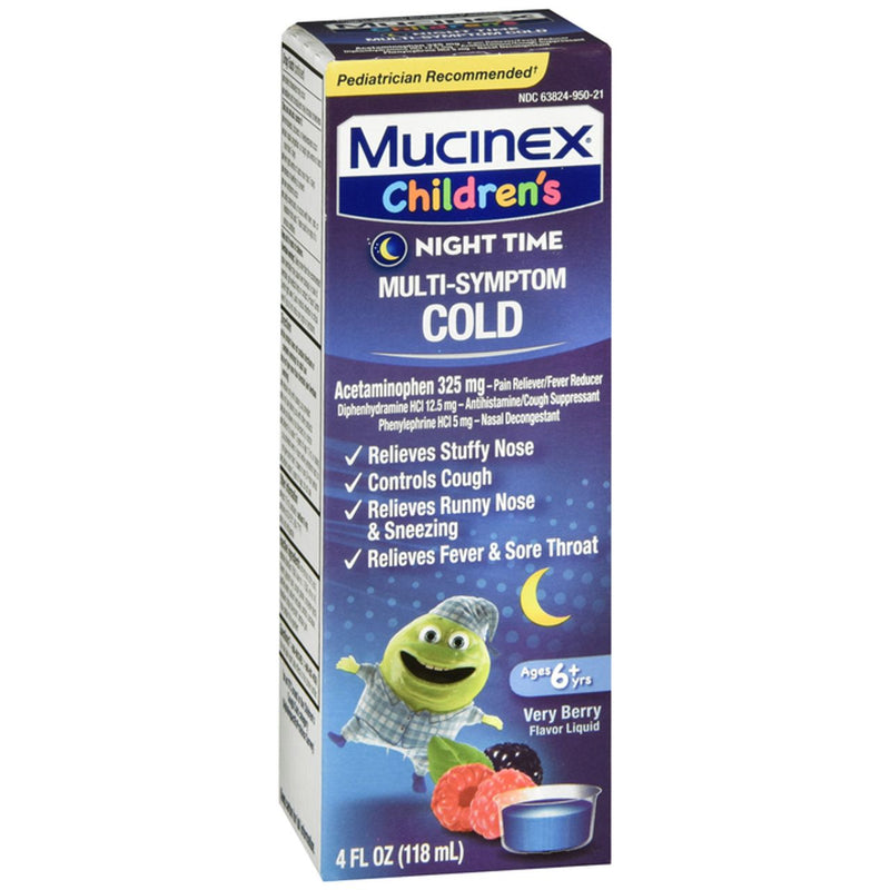 Mucinex Mucinex® Multi-Symptom Cold Night Time – Very Berry Flavor (4 fl oz) Medicine & Drugs