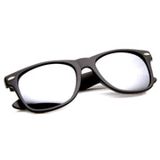 zeroUV Retro Matte Black Horned Rim Flash Colored Lens Sunglasses 58mm 8025 Sunglasses