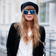 zeroUV Frosted Retro Flat Top Candy Color Mirrored Lens Sunglasses 8610 Sunglasses