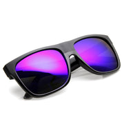 zeroUV Frosted Retro Flat Top Candy Color Mirrored Lens Sunglasses 8610 Sunglasses