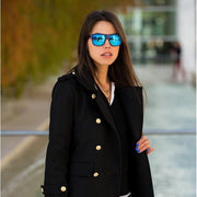 zeroUV Frosted Retro Flat Top Candy Color Mirrored Lens Sunglasses 8610 Sunglasses