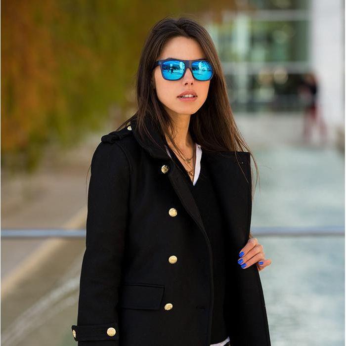 zeroUV Frosted Retro Flat Top Candy Color Mirrored Lens Sunglasses 8610 Sunglasses