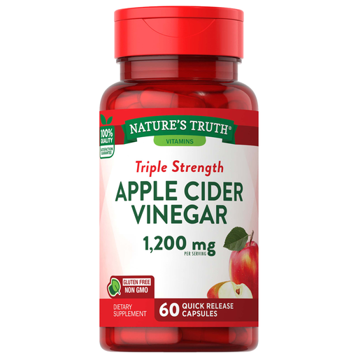 Nature's Truth Nature's Truth Apple Cider Vinegar, Triple Strength, 1200 Mg, Quick Release Capsules Vinegar